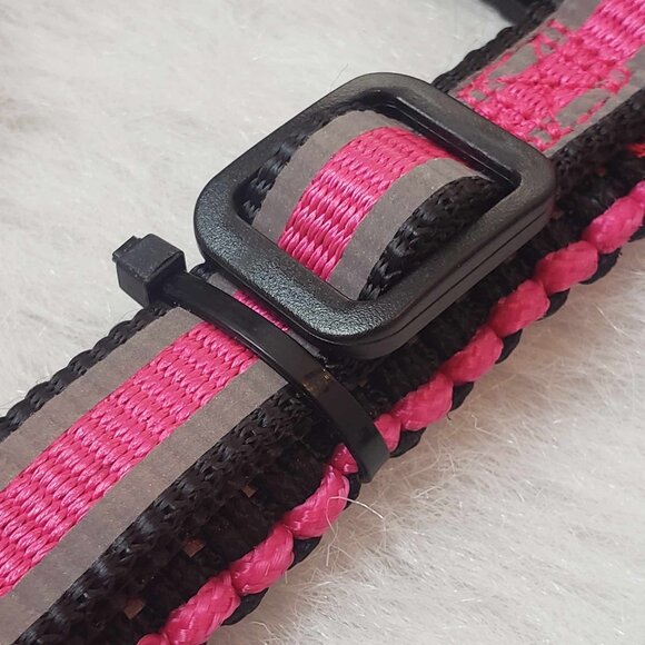 NEW! Small KONG *On the Go* Pink Black Adjustable Braided Reflective Dog Harness - Picture 7 of 10